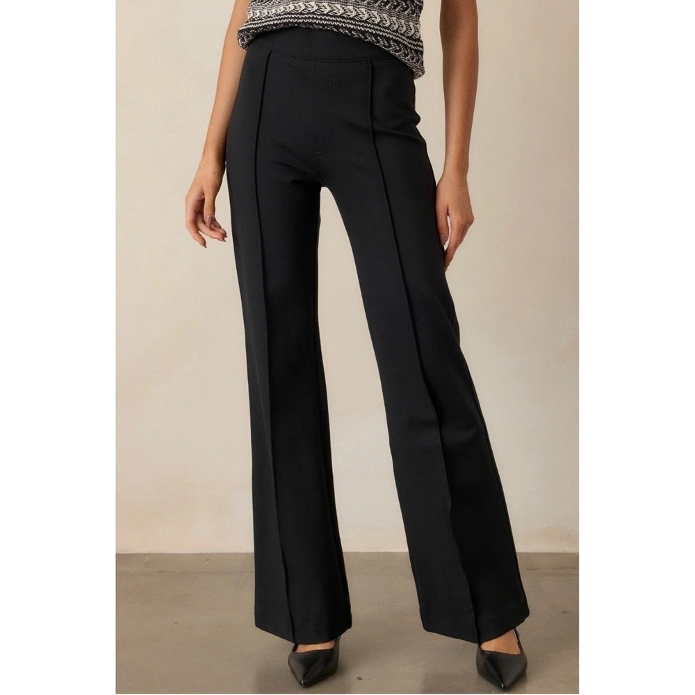 Spanx Supersmooth Perfect Fit Ponte High Rise Seamed Flare Pant Women M Black